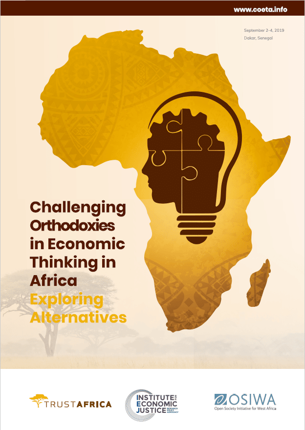 Poster for the event - Challenging orthodoxies in economic thinking in Africa