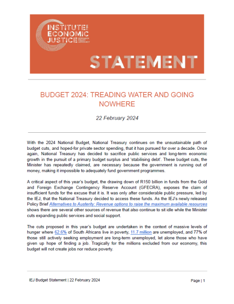 Statement | Budget 2024: Treading water and going nowhere