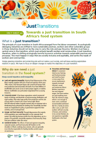 Just Transitions - food system - fact sheet 1 - cover